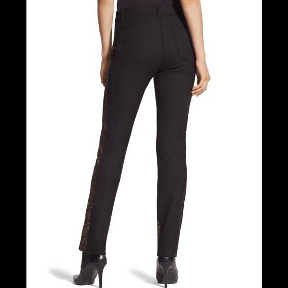 GOLD JACQUARD STRAIGHT-LEG PANTS - Picture 3 of 11